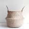 Boho Wicker Storage Basket Handmade Collapsible Seaweed Laundry Flower Pot Basket 4