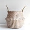 Boho Wicker Storage Basket Handmade Collapsible Seaweed Laundry Flower Pot Basket 4