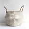 Boho Wicker Storage Basket Handmade Collapsible Seaweed Laundry Flower Pot Basket 7
