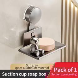 no-drill suction cup soap storage rack – wall-mounted bathroom soap holder & drain box