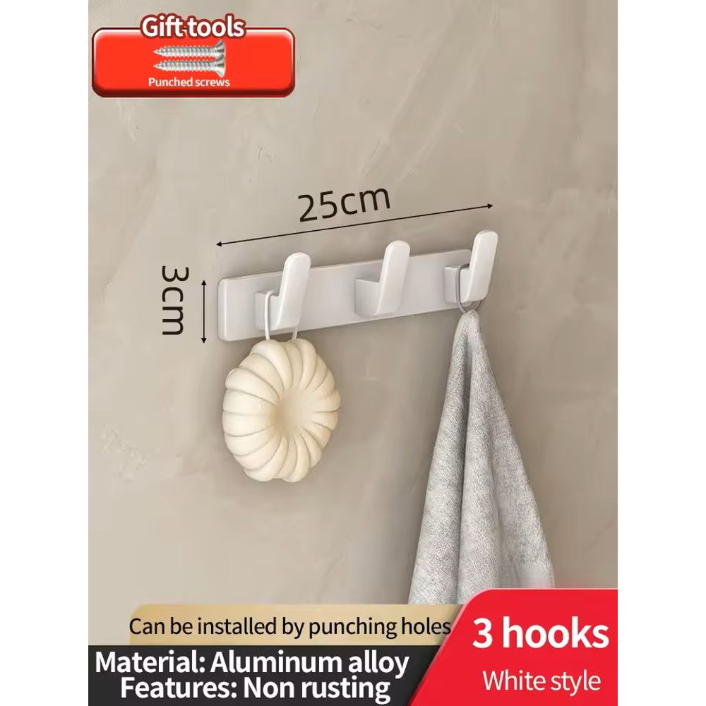 Folding NailFree Door Hook Rack OvertheDoor Towel Clothes Hanger 6