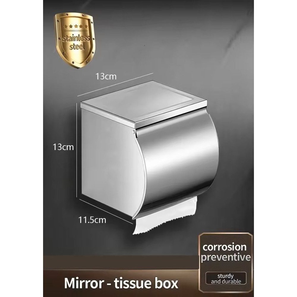 Stainless Steel WallMounted Paper Towel Bathroom Roll Holder 5