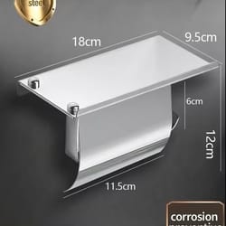 stainless steel wall-mounted paper towel & bathroom roll holder