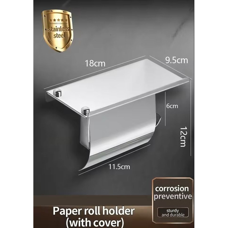 Stainless Steel WallMounted Paper Towel Bathroom Roll Holder 0