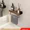 Wooden WallMounted Bathroom Living Room Shelf SpaceSaving Wall Storage Rack 0