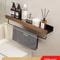Wooden WallMounted Bathroom Living Room Shelf SpaceSaving Wall Storage Rack 17