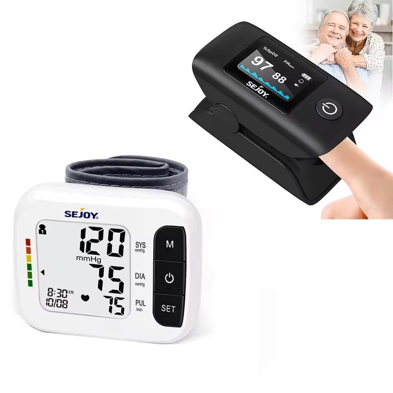Smart Health Dual Monitor Wrist Blood Pressure Finger Pulse Oximeter 5
