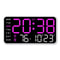Large LED Digital Wall Clock – USB Powered Remote Control with Temperature, Date & Week Display + Dual Alarm Feature
