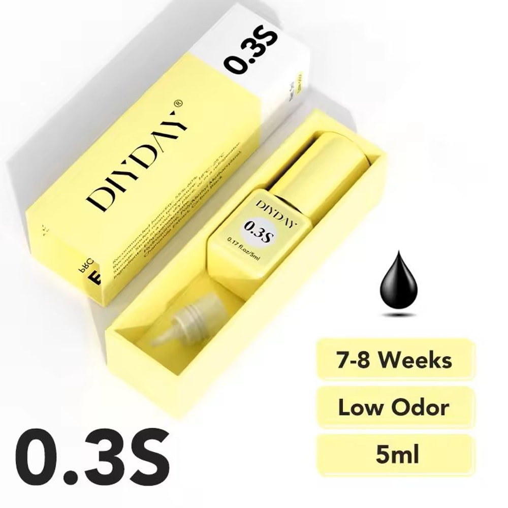 DIYDAY FastDry Lash Extension Adhesive LowOdor 03S3S Eyelash Extension Glue 5 Ml 5