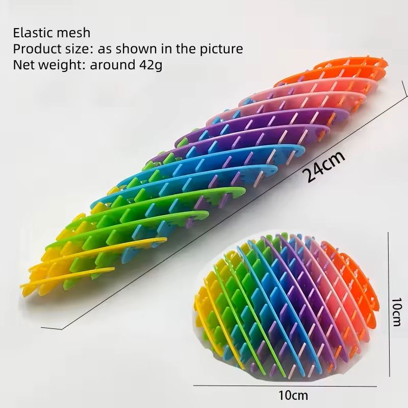 3D Elastic Worm Net PopIt Toy Stress Relief Fidget Puzzle Bouncy Sensory Toy 3