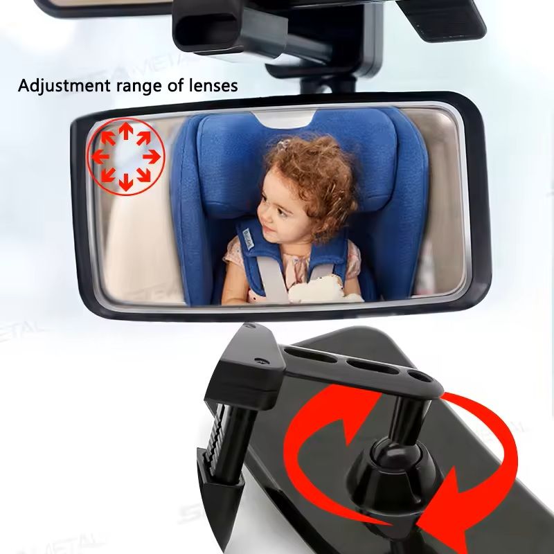 WideAngle 360 Rotatable Baby Rearview Mirror For Cars Safety Visibility Mirror For Parents And Dri 3