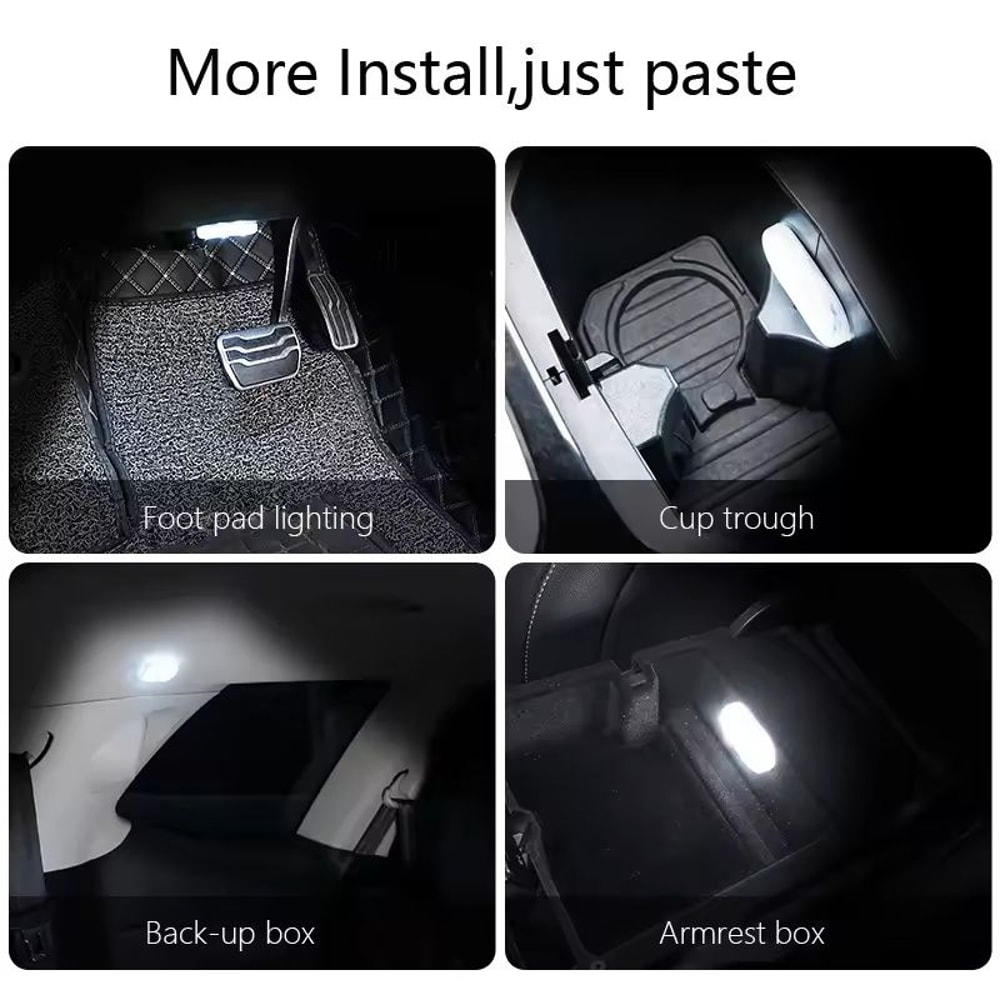 Mini USBRechargeable Car Touch Light Magnetic Ambient Lamp For Floor Trunk Hood Ceiling Auto Inter 0