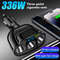 5in1 336 W HighPower Car Charger 66 W USB SuperCharging Cigarette Lighter Splitter Adapter For Cars 3