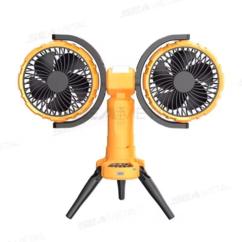 8000 MAh Portable Rechargeable Fan LED Light Automatic Rotation Cooling Fan For Camping Cars Outd 1