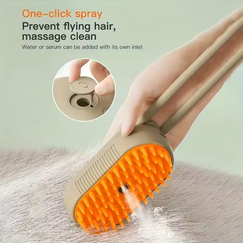 Pet Spray Massage Brush Folding Rotatable HairBath Brush For Cats Dogs SteamSpray Hair Removal B 4