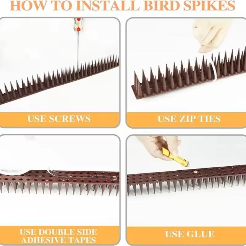 12Piece Plastic Bird Deterrent Spikes Fence Wall AntiClimb AntiRoost Strips Pigeon Animal Repell 0