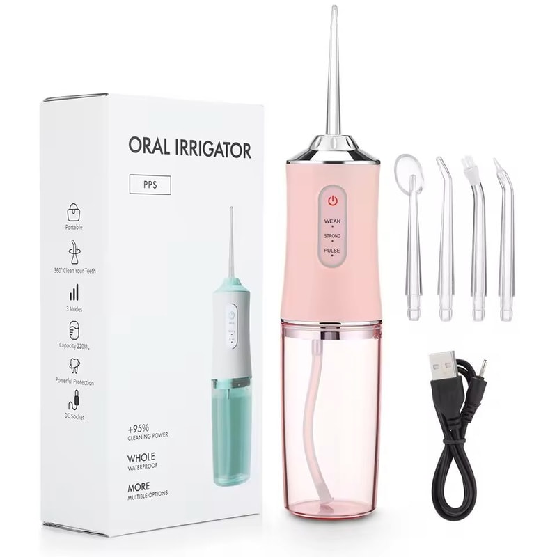 Portable Rechargeable Dental Water Flosser With 4 Jet Tips 2