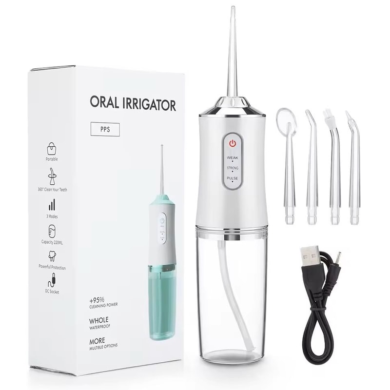 Portable Rechargeable Dental Water Flosser With 4 Jet Tips 5