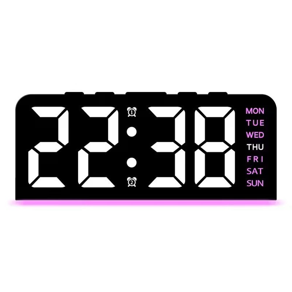 Portable Digital LED Alarm Clock With Date Display Dual Alarms Night Light 13