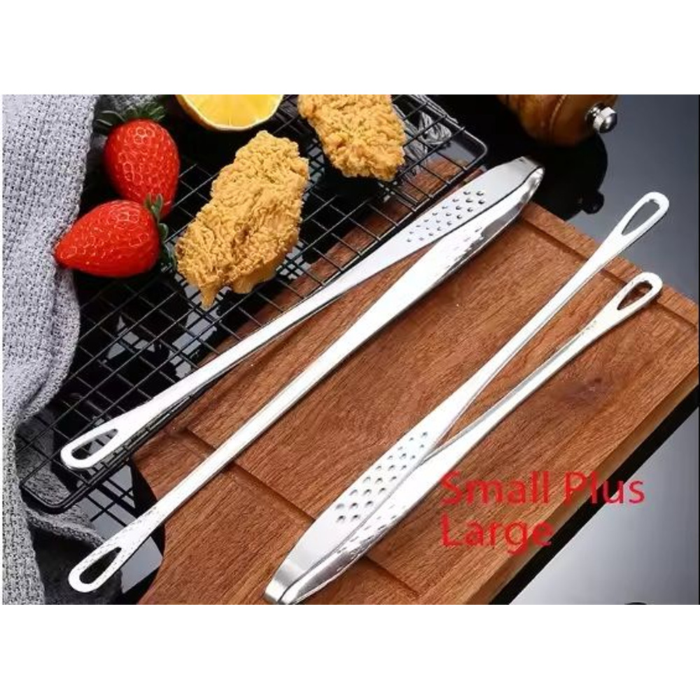 304 Stainless Steel Food Clip Extended BBQ Kitchen Tongs For Grilling Cooking 1