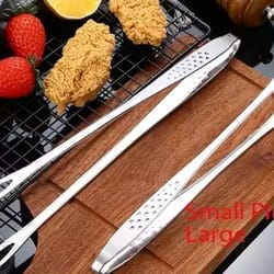 304 stainless steel food clip extended bbq & kitchen tongs for grilling & cooking