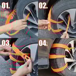 plastic snow chains for car tires anti-slip winter wheel chains (10 / 20-piece set) for snow, ice & mud