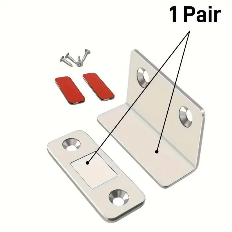 Magnetic Door Catch Latch 1 Pair Invisible DrillFree Adhesive Mount For Cabinets Sliding Doors Fur 0