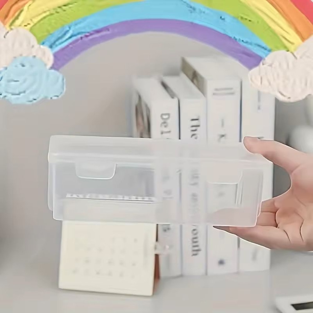 Clear Plastic Storage Box With Hinged Lid Multipurpose Organizer For Jewelry Office Supplies Home 3