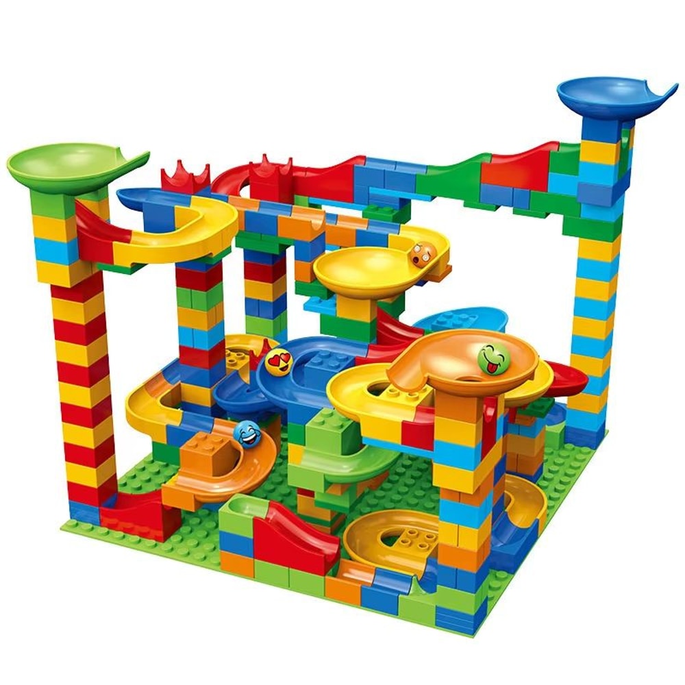 168 PCS DIY Marble Run Maze Blocks STEM Building Toy For Kids Creative Animal Shapes Ball Track F 3