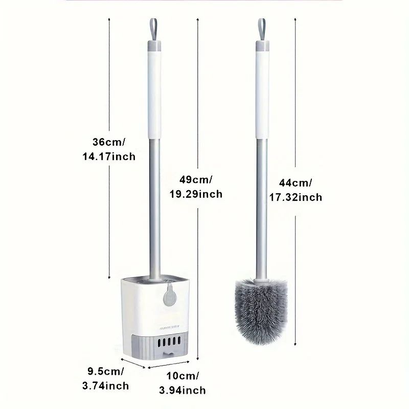 Wall Mounted Silicone Toilet Brush Set With Holder Flexible Long Handle Bathroom Cleaning Brush 5