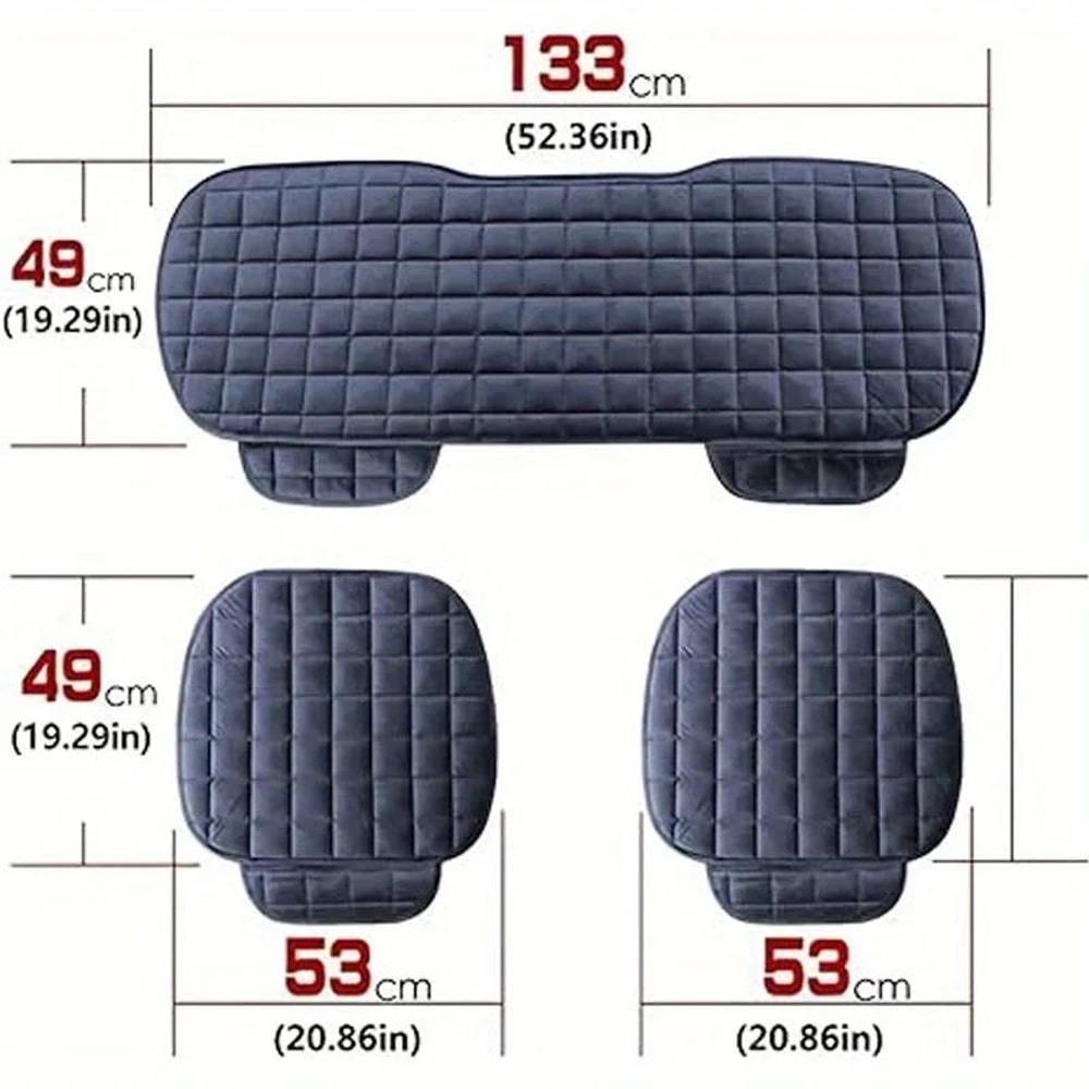 Plush NonSlip Car Front And Back Seat Protector Soft Durable Seat Cushion Mat For Comfort Protect 0