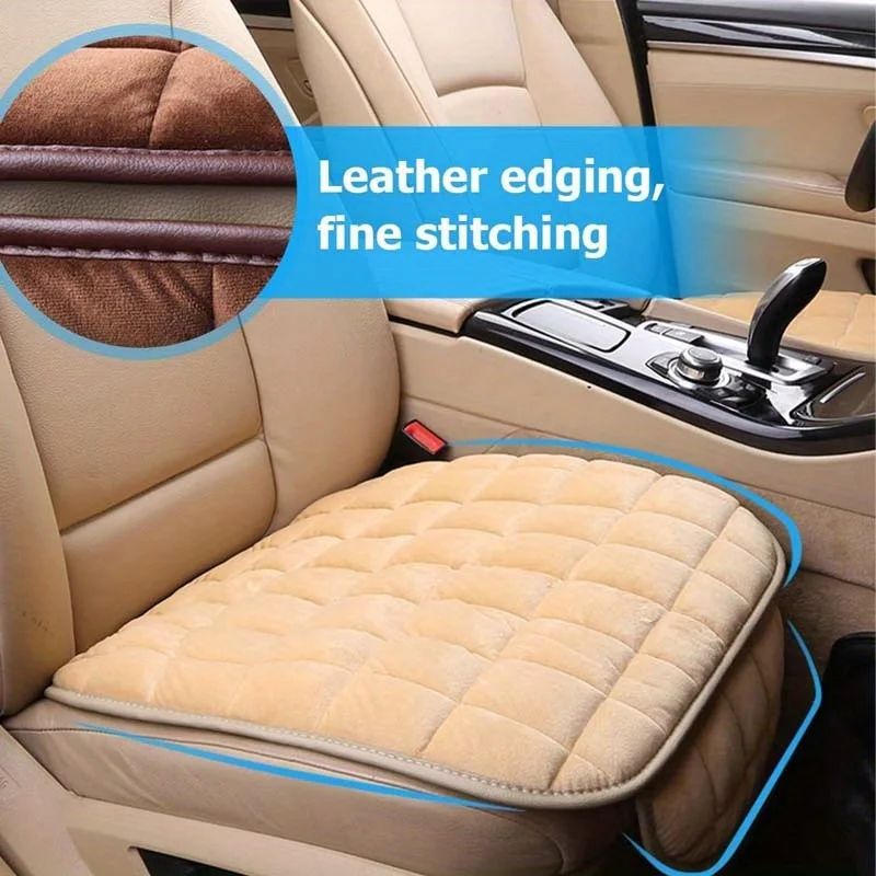 Plush NonSlip Car Front And Back Seat Protector Soft Durable Seat Cushion Mat For Comfort Protect 4