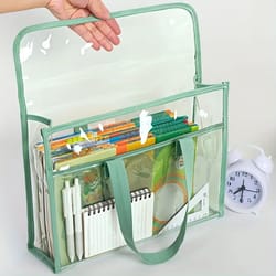 large capacity transparent waterproof expanding file folder – portable pvc self-adhesive document storage bag