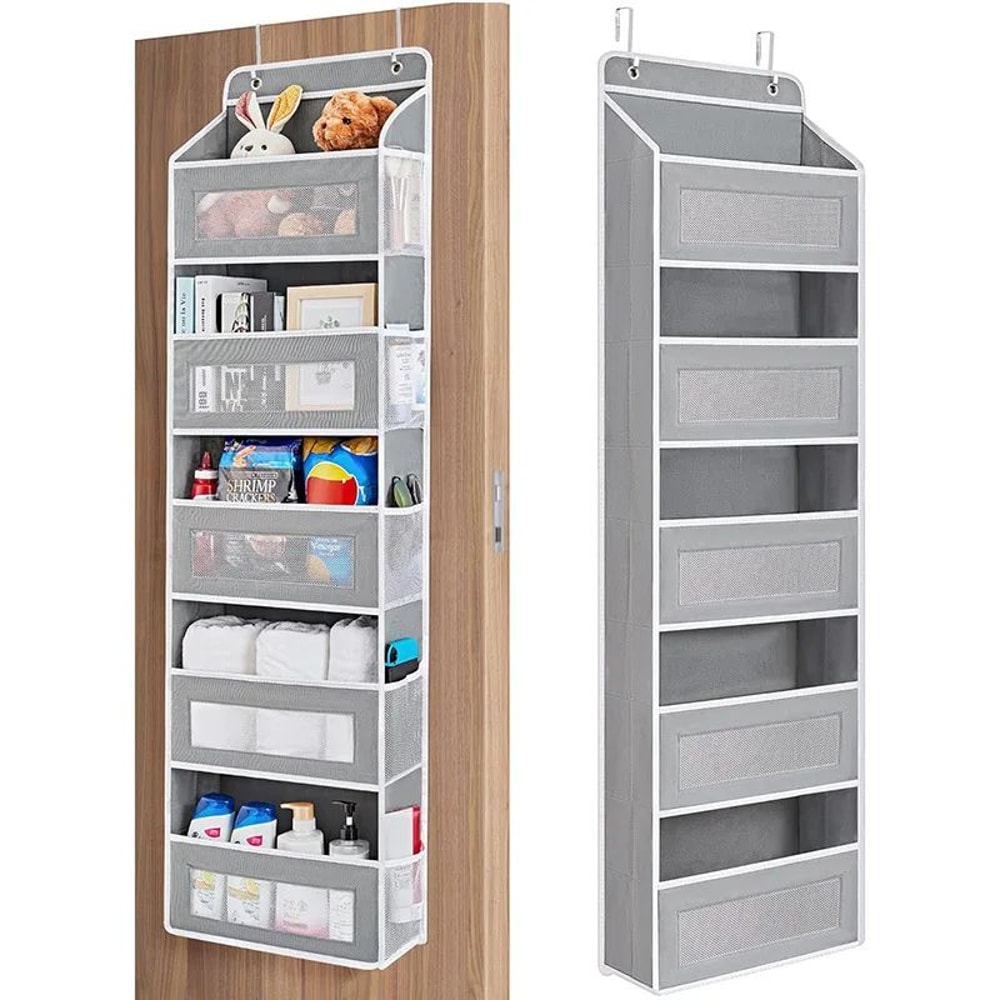 5Shelf Hanging Storage Organizer AntiTilt Large Capacity OvertheDoor Organizer For Bedroom Bath 0