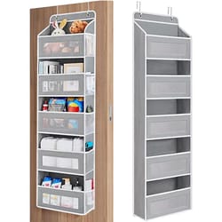 5-shelf hanging storage organizer – anti-tilt large capacity over-the-door organizer for bedroom & bath