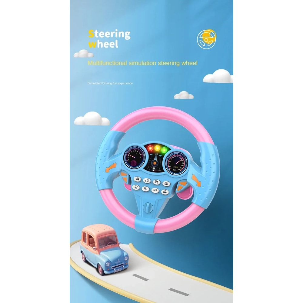 Infant Musical Steering Wheel Toy For Stroller Car LightUp Early Learning Driving Toy With Sounds