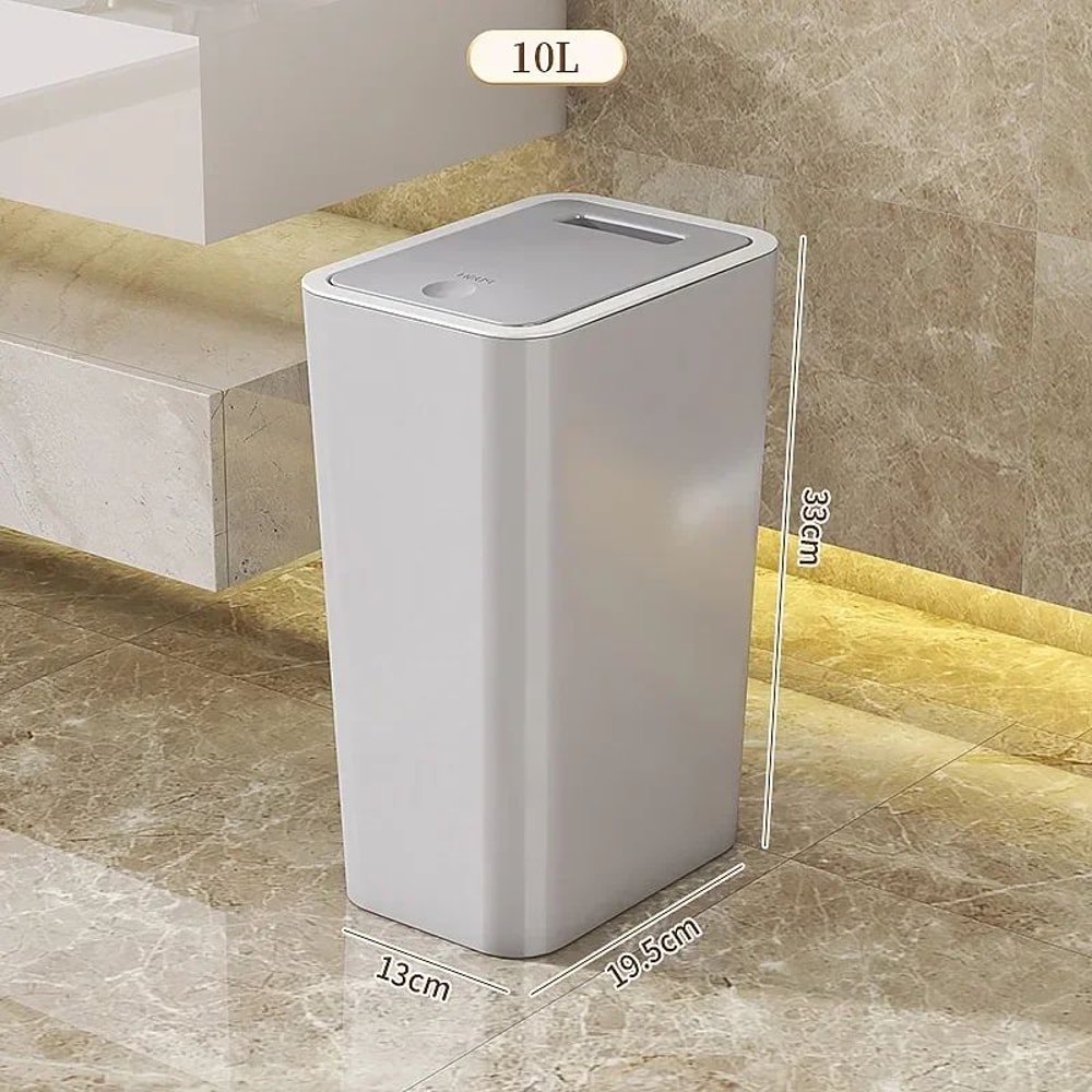 Odor Proof One Touch Trash Can Leakproof Space Saving Bathroom Kitchen Bin With Modern Durable Pl 8