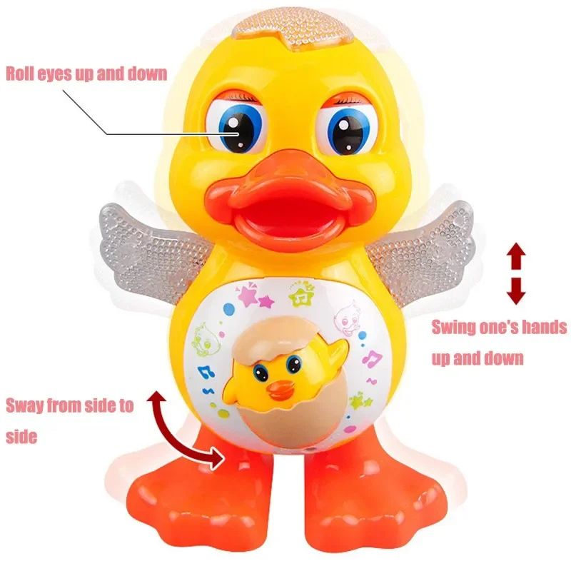 Electric Interactive Dancing Duck Toy With Music Flashing Lights Educational Musical Animal Toy F 2