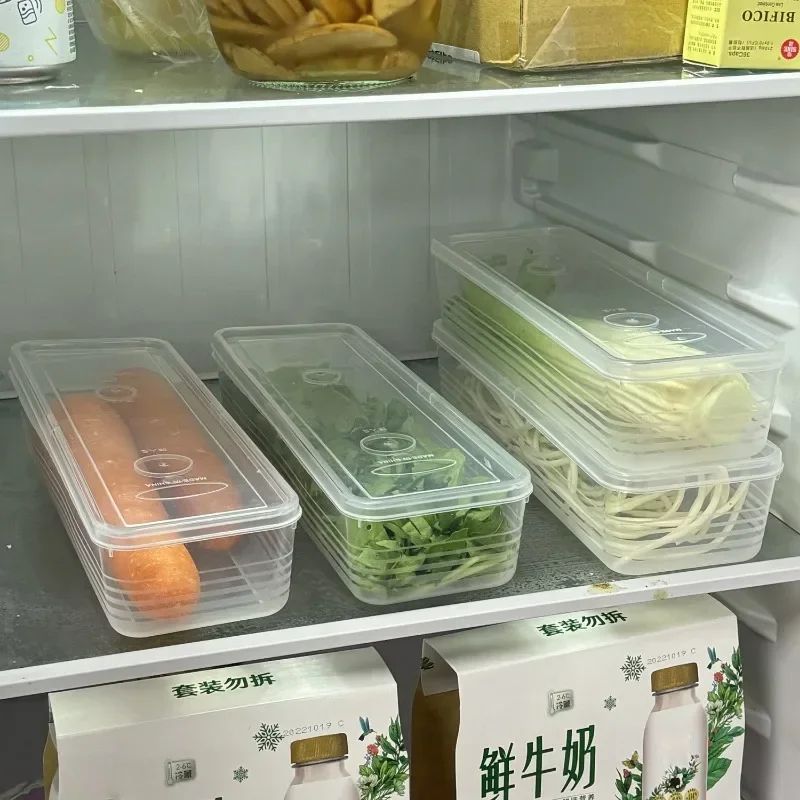Airtight Refrigerator Storage Boxes With Lid Scallion Vegetable FreshKeeping Fridge Organizer 5