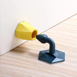 silent silicone door stopper – no drill wall mount door holder with strong suction, anti bump & touch free design