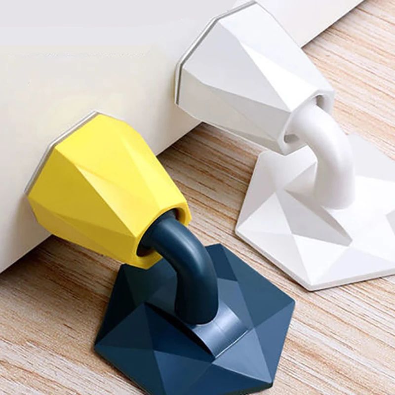 Silent Silicone Door Stopper No Drill Wall Mount Door Holder With Strong Suction Anti Bump Touch 1