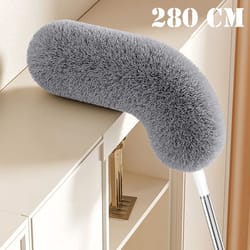 extendable microfiber duster with telescopic pole – retractable, washable ceiling & high reach dust removal brush
