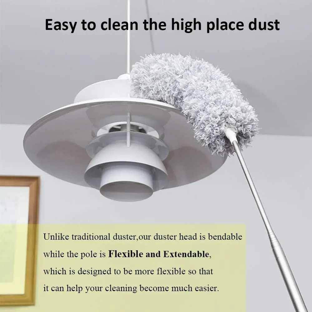 Extendable Microfiber Duster With Telescopic Pole Retractable Washable Ceiling High Reach Dust Re 2