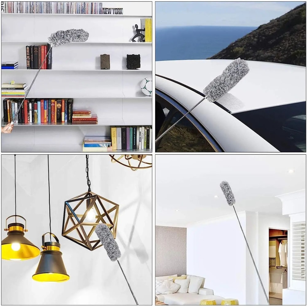 Extendable Microfiber Duster With Telescopic Pole Retractable Washable Ceiling High Reach Dust Re 4