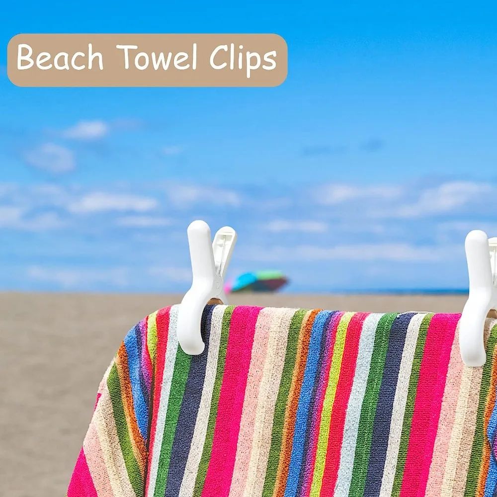 Windproof Beach Towel Clips 24 Pcs Per Pack HeavyDuty Plastic Quilt Clothes Hangers For Drying An 3