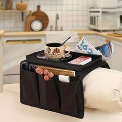 sofa armrest organizer storage bag – convenient side pocket holder for remote controls, magazines & recliner sofas