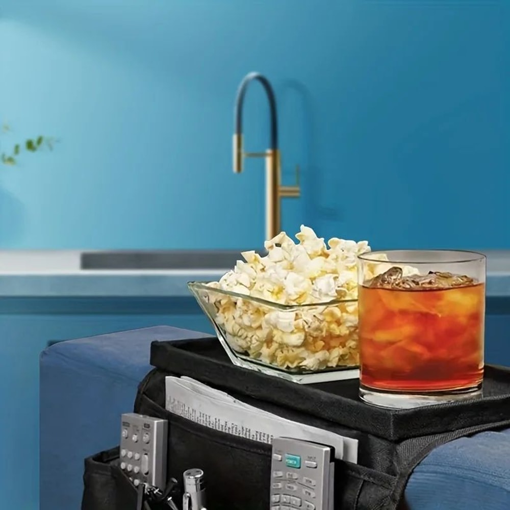 Sofa Armrest Organizer Storage Bag Convenient Side Pocket Holder For Remote Controls Magazines Re 1