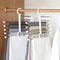 5in1 Space Saving Pants Hanger Stainless Steel Folding Trouser Tie Rack Closet Organizer 0