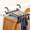 5in1 Space Saving Pants Hanger Stainless Steel Folding Trouser Tie Rack Closet Organizer 3