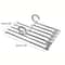 5in1 Space Saving Pants Hanger Stainless Steel Folding Trouser Tie Rack Closet Organizer 5